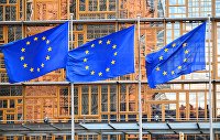 Флаги с символикой Евросоюза в Брюсселе Флаги с символикой Евросоюза в Брюсселе