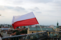Польский флаг, Варшава